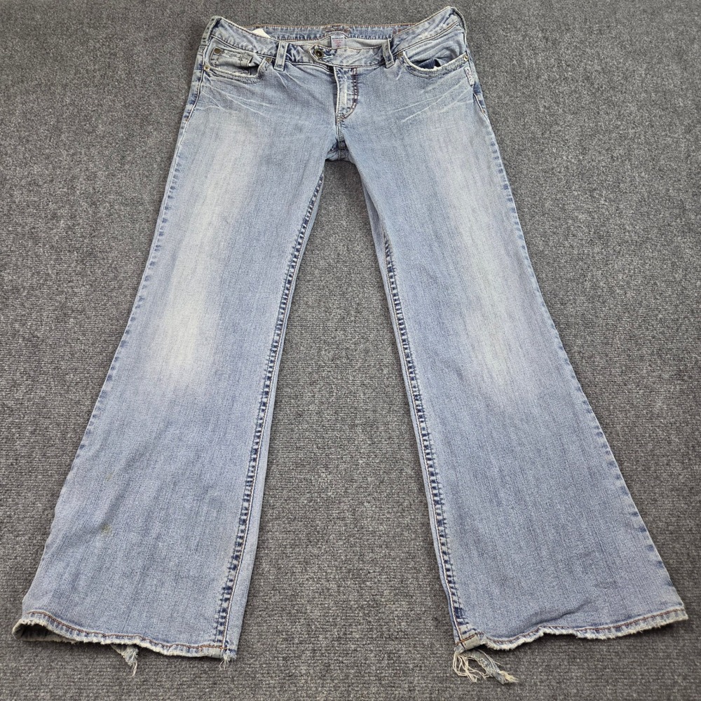 Silver Jeans Flare Womens 36 Blue Light Wash Y2K Tina Low Rise Western Bootcut